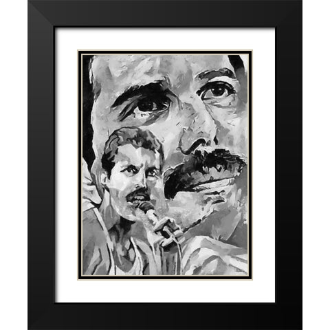 Freddie BW Black Modern Wood Framed Art Print with Double Matting by Medeiros, Celito