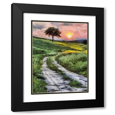 Green Green Grass Black Modern Wood Framed Art Print with Double Matting by Medeiros, Celito