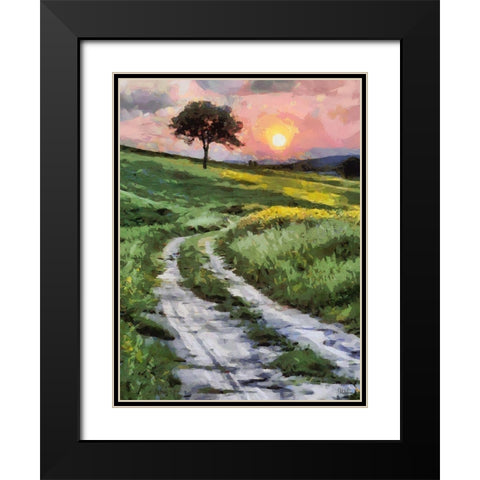 Green Green Grass Black Modern Wood Framed Art Print with Double Matting by Medeiros, Celito