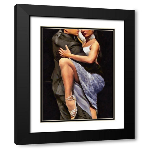 Tango I Black Modern Wood Framed Art Print with Double Matting by Medeiros, Celito