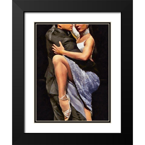 Tango I Black Modern Wood Framed Art Print with Double Matting by Medeiros, Celito