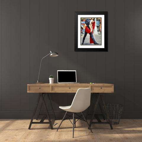 Tango III Black Modern Wood Framed Art Print with Double Matting by Medeiros, Celito