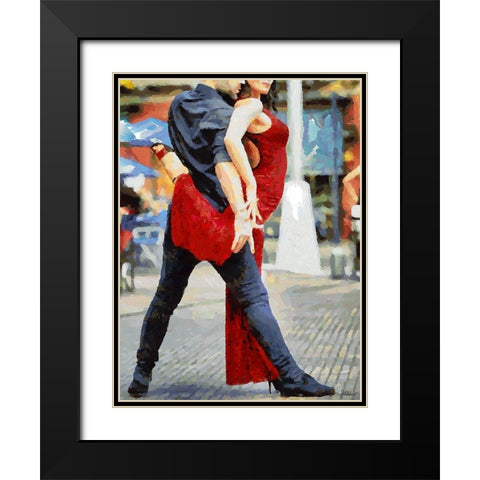 Tango III Black Modern Wood Framed Art Print with Double Matting by Medeiros, Celito