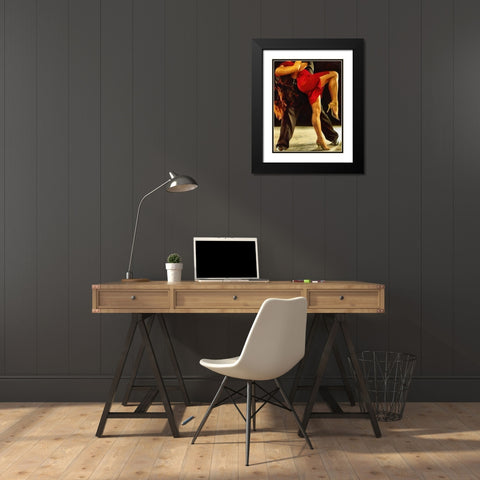 Tango IV Black Modern Wood Framed Art Print with Double Matting by Medeiros, Celito