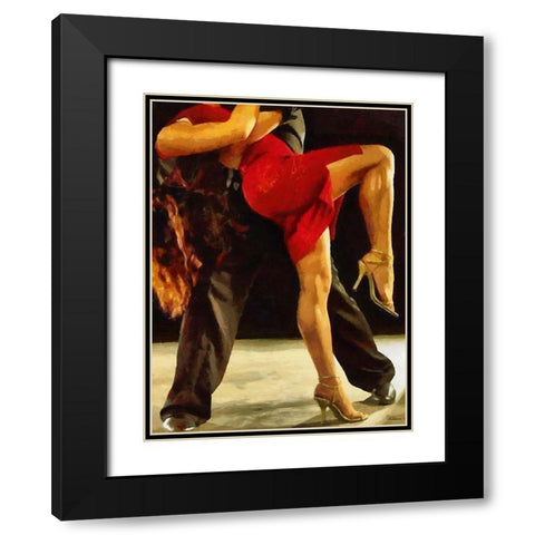 Tango IV Black Modern Wood Framed Art Print with Double Matting by Medeiros, Celito