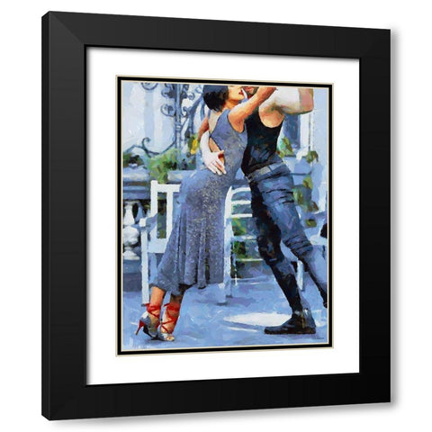 Tango V Black Modern Wood Framed Art Print with Double Matting by Medeiros, Celito