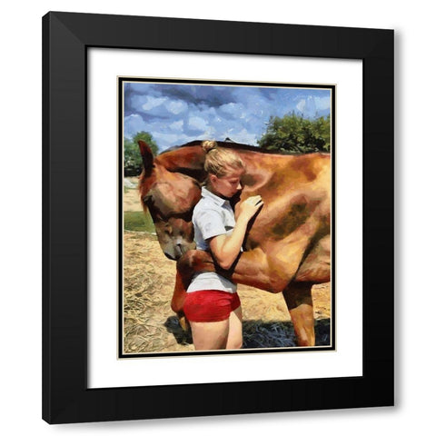 They love each other Black Modern Wood Framed Art Print with Double Matting by Medeiros, Celito