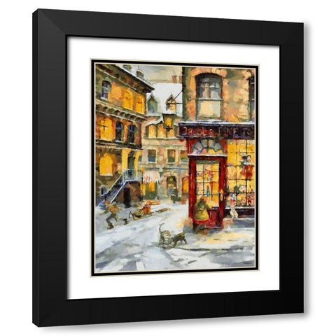 Time before Christmas Black Modern Wood Framed Art Print with Double Matting by Medeiros, Celito