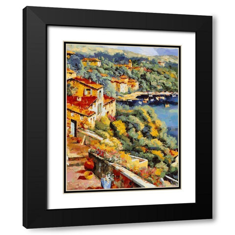 Coast in Italy Black Modern Wood Framed Art Print with Double Matting by Medeiros, Celito