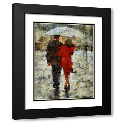 Under Umbrella I Black Modern Wood Framed Art Print with Double Matting by Medeiros, Celito
