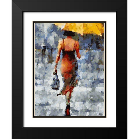 Under Umbrella IV Black Modern Wood Framed Art Print with Double Matting by Medeiros, Celito