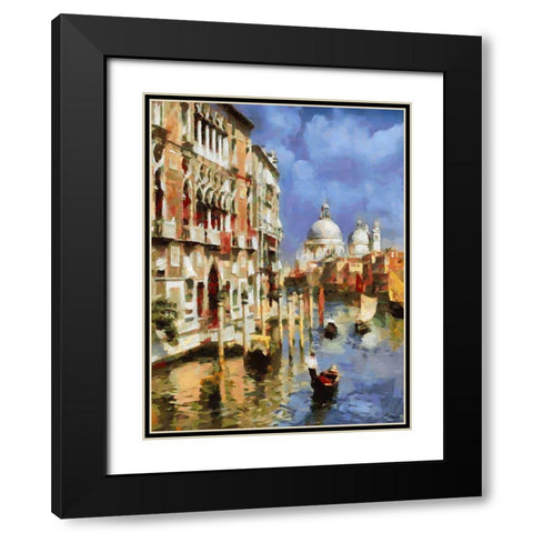 Memories of Venice IV Black Modern Wood Framed Art Print with Double Matting by Medeiros, Celito