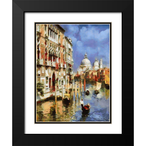 Memories of Venice IV Black Modern Wood Framed Art Print with Double Matting by Medeiros, Celito