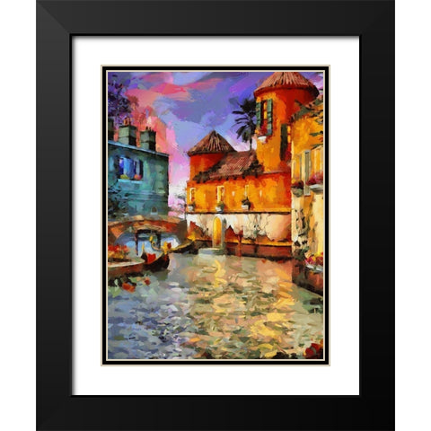 Memories of Venice XVI Black Modern Wood Framed Art Print with Double Matting by Medeiros, Celito