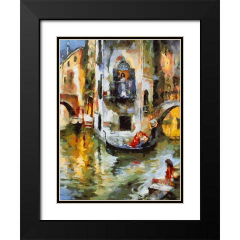 Memories of Venice XVII Black Modern Wood Framed Art Print with Double Matting by Medeiros, Celito
