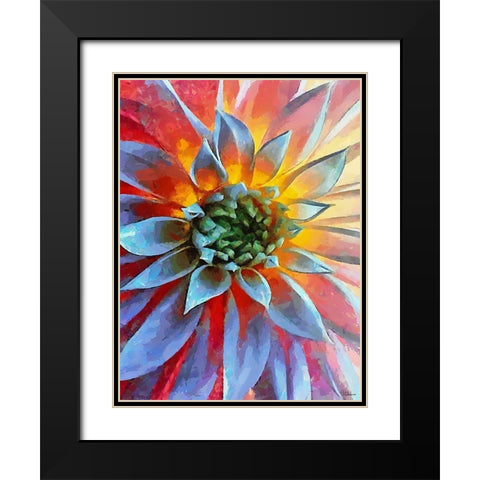 Flower in Red II Black Modern Wood Framed Art Print with Double Matting by Medeiros, Celito
