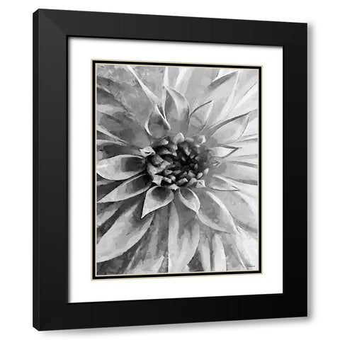 Leaves BW12 Black Modern Wood Framed Art Print with Double Matting by Medeiros, Celito