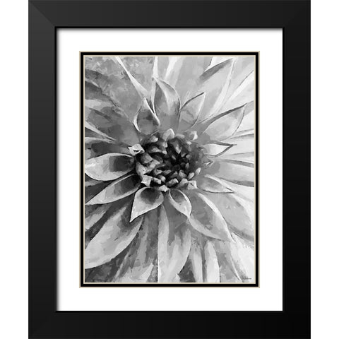 Leaves BW12 Black Modern Wood Framed Art Print with Double Matting by Medeiros, Celito