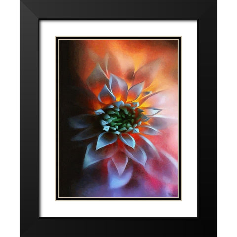 Flower in Red III Black Modern Wood Framed Art Print with Double Matting by Medeiros, Celito