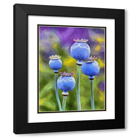 Ripe Poppies Black Modern Wood Framed Art Print with Double Matting by Medeiros, Celito