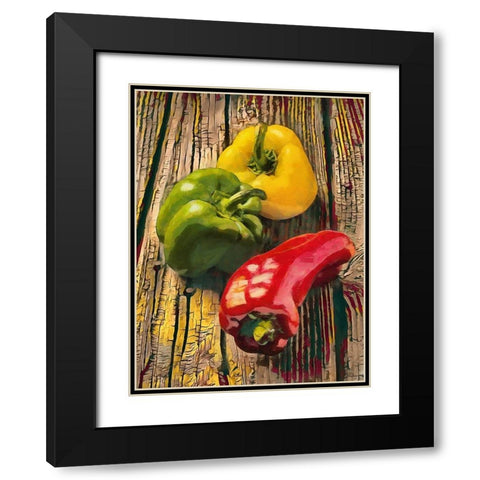 Pepper Black Modern Wood Framed Art Print with Double Matting by Medeiros, Celito