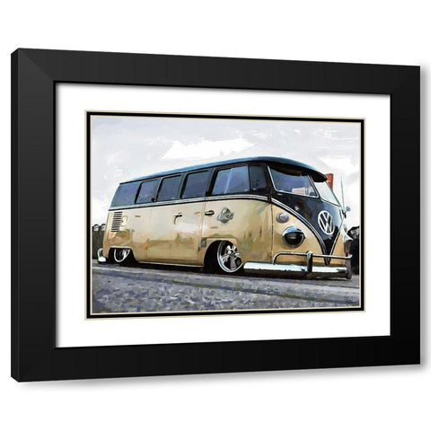 Good Old VW Van II Black Modern Wood Framed Art Print with Double Matting by Medeiros, Celito