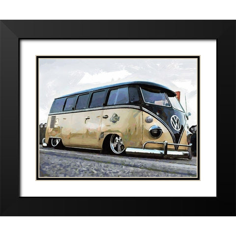 Good Old VW Van II Black Modern Wood Framed Art Print with Double Matting by Medeiros, Celito