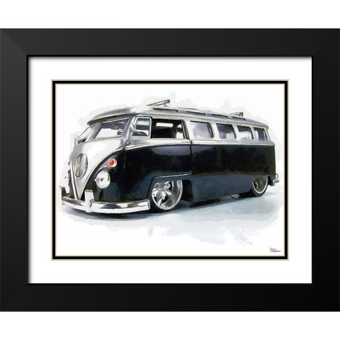 Good Old VW Van III Black Modern Wood Framed Art Print with Double Matting by Medeiros, Celito