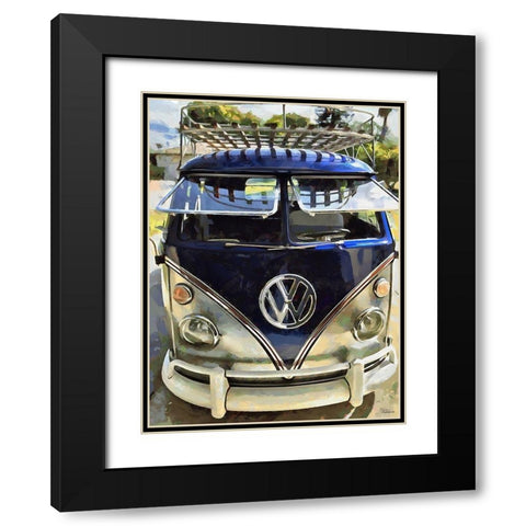 Good Old VW Van VII Black Modern Wood Framed Art Print with Double Matting by Medeiros, Celito