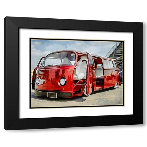 Good Old VW Van IX Black Modern Wood Framed Art Print with Double Matting by Medeiros, Celito