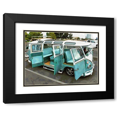 Good Old VW Van X Black Modern Wood Framed Art Print with Double Matting by Medeiros, Celito