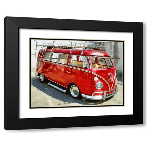 Good Old VW Van XI Black Modern Wood Framed Art Print with Double Matting by Medeiros, Celito
