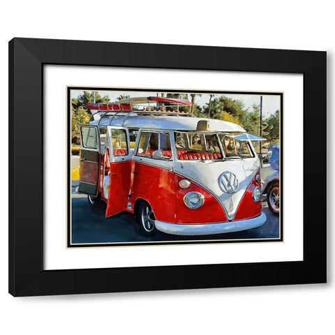 Good Old VW Van XII Black Modern Wood Framed Art Print with Double Matting by Medeiros, Celito