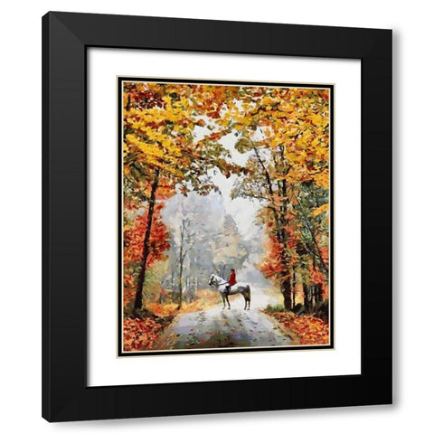 Horse Riding IV Black Modern Wood Framed Art Print with Double Matting by Medeiros, Celito