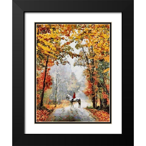 Horse Riding IV Black Modern Wood Framed Art Print with Double Matting by Medeiros, Celito