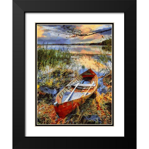 Old Boat II Black Modern Wood Framed Art Print with Double Matting by Medeiros, Celito