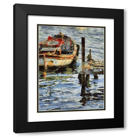 Old Boat IV Black Modern Wood Framed Art Print with Double Matting by Medeiros, Celito