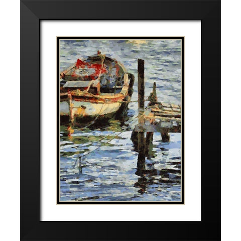 Old Boat IV Black Modern Wood Framed Art Print with Double Matting by Medeiros, Celito