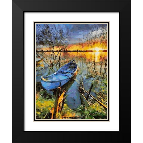 Old Boat VII Black Modern Wood Framed Art Print with Double Matting by Medeiros, Celito