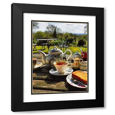 Afternoon Tea in Brazil Black Modern Wood Framed Art Print with Double Matting by Medeiros, Celito