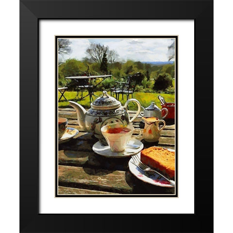 Afternoon Tea in Brazil Black Modern Wood Framed Art Print with Double Matting by Medeiros, Celito