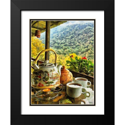 Afternoon Tea in Brazil II Black Modern Wood Framed Art Print with Double Matting by Medeiros, Celito