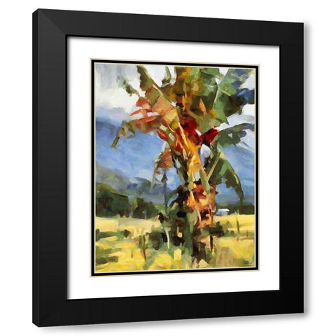 Banana Tree II Black Modern Wood Framed Art Print with Double Matting by Medeiros, Celito
