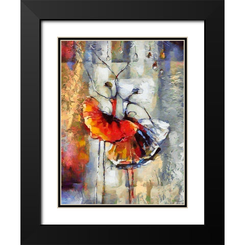 Dancers in Orange Dress II Black Modern Wood Framed Art Print with Double Matting by Medeiros, Celito