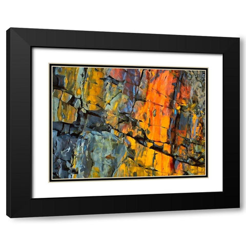 Yellow Rocks Black Modern Wood Framed Art Print with Double Matting by Medeiros, Celito