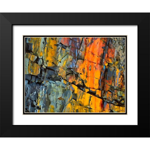 Yellow Rocks Black Modern Wood Framed Art Print with Double Matting by Medeiros, Celito