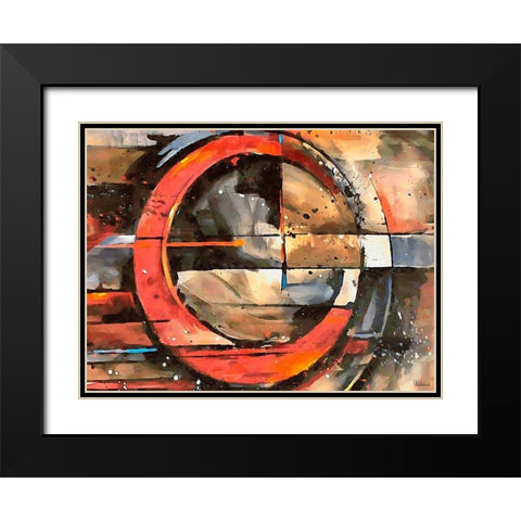 Red Wheel Black Modern Wood Framed Art Print with Double Matting by Medeiros, Celito