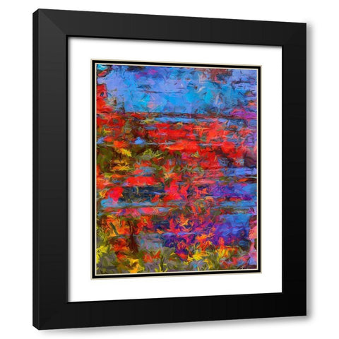Red , Blue and Yellow Black Modern Wood Framed Art Print with Double Matting by Medeiros, Celito