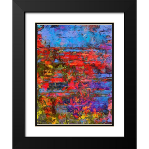 Red , Blue and Yellow Black Modern Wood Framed Art Print with Double Matting by Medeiros, Celito