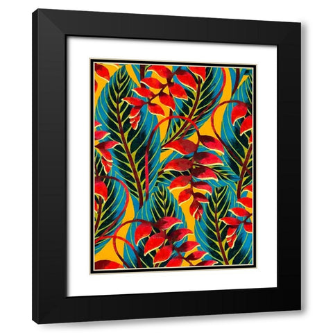 Tropical Leaves IV Black Modern Wood Framed Art Print with Double Matting by Medeiros, Celito